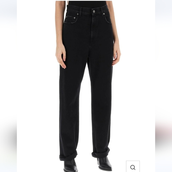 GOLDEN GOOSE Loose Fit Kim Jeans, Black, Sz 25 **Damaged Zipper - Picture 1 of 12
